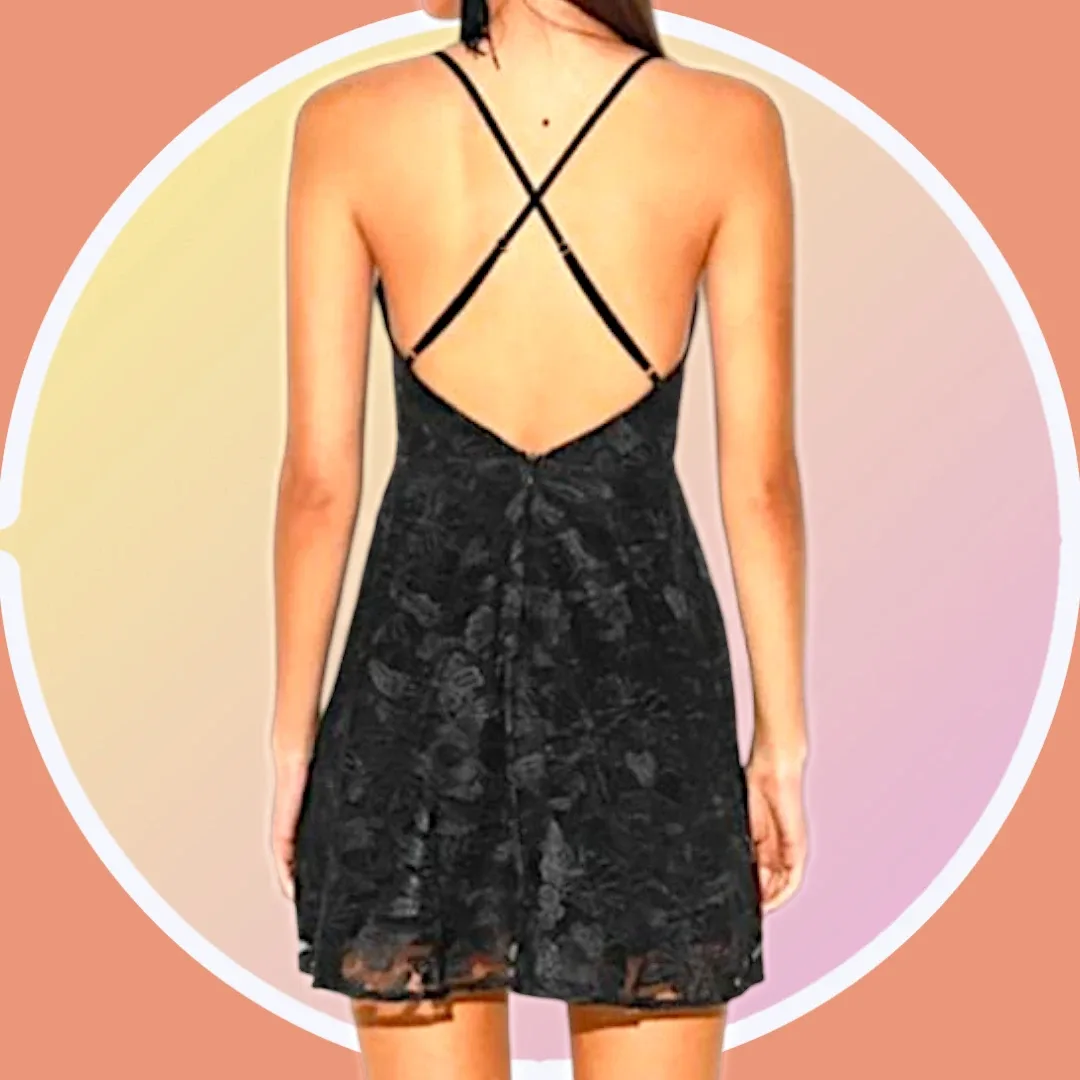 NWOT Black Mini Skater Dress - Sz XL image indicator(7)