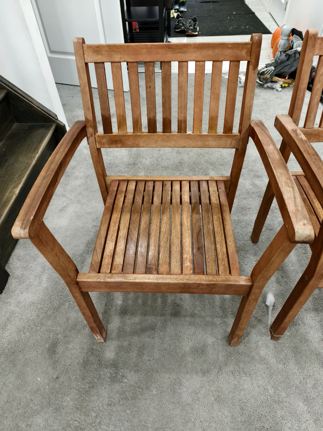 Set of 2 Wooden Outdoor Armchairs - photo 2