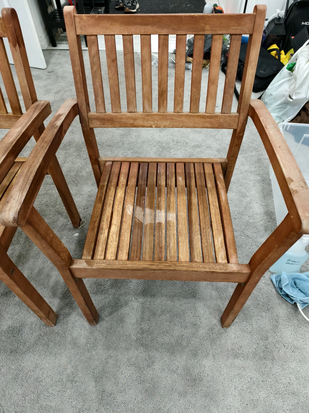 Set of 2 Wooden Outdoor Armchairs - photo 3