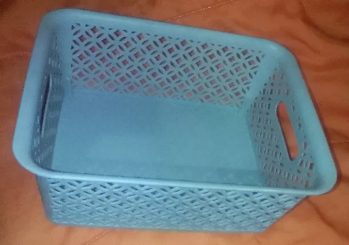 Gray Plastic Storage Basket