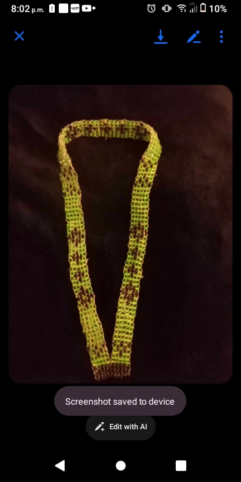 Handmade Beaded Lanyard - Green & Brown