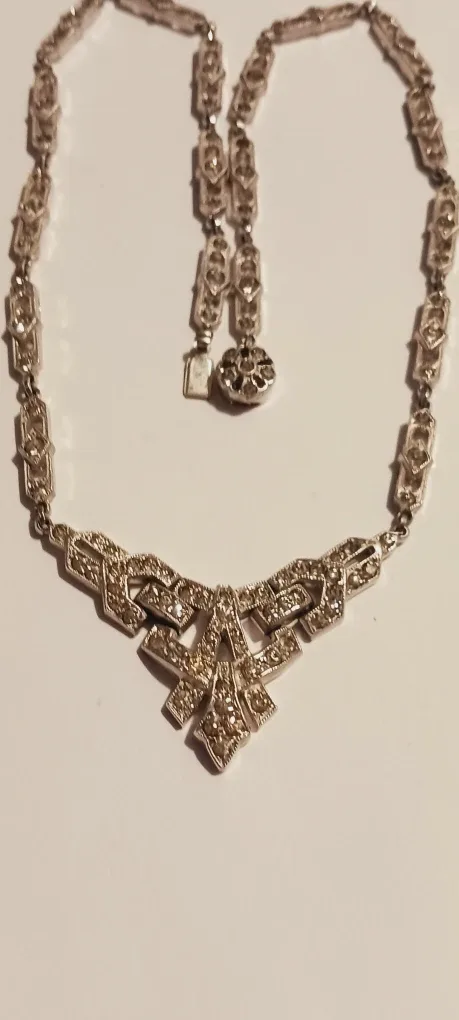 ANTIQUE ART DECO GORGEOUS RHINESTONE NECKLACE image indicator(6)
