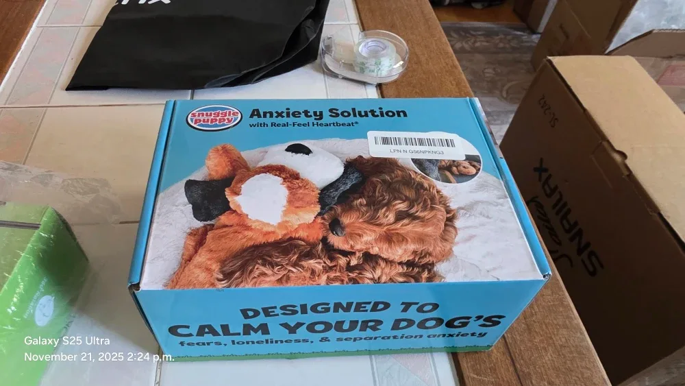 Snuggle Puppy Anxiety Solution - Real-Feel Heartbeat, Brown image indicator(2)