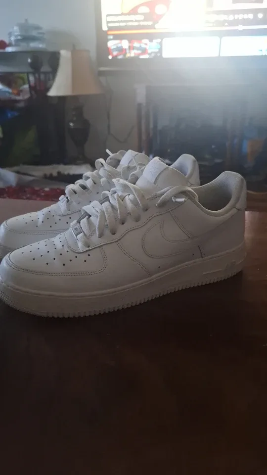 White nike air force 1 whites size 12