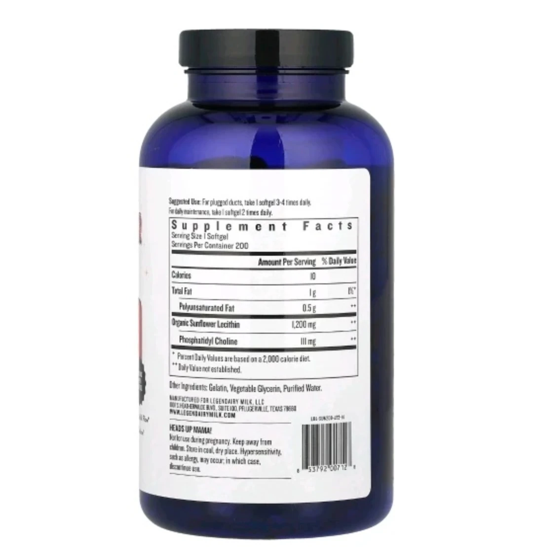 Legendairy Milk Sunflower Lecithin - 200 Softgels - photo 2