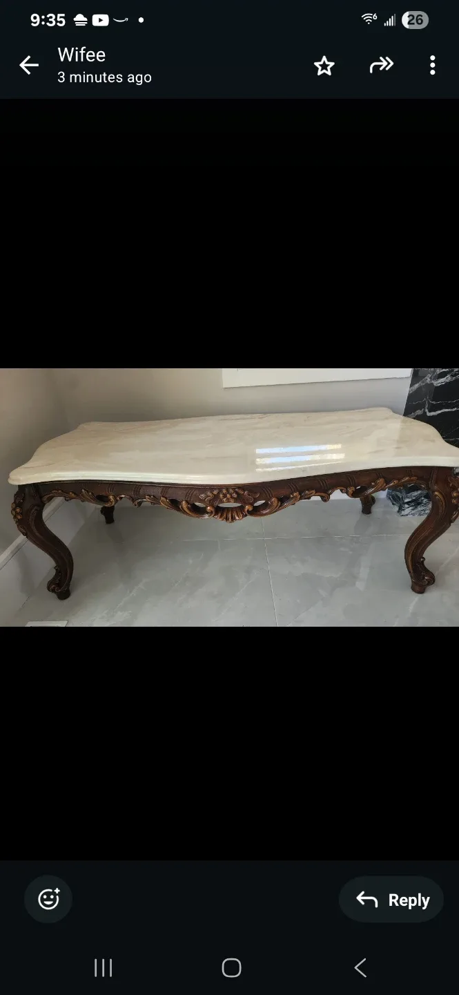 Ornate Marble Top Accent Table image indicator(2)