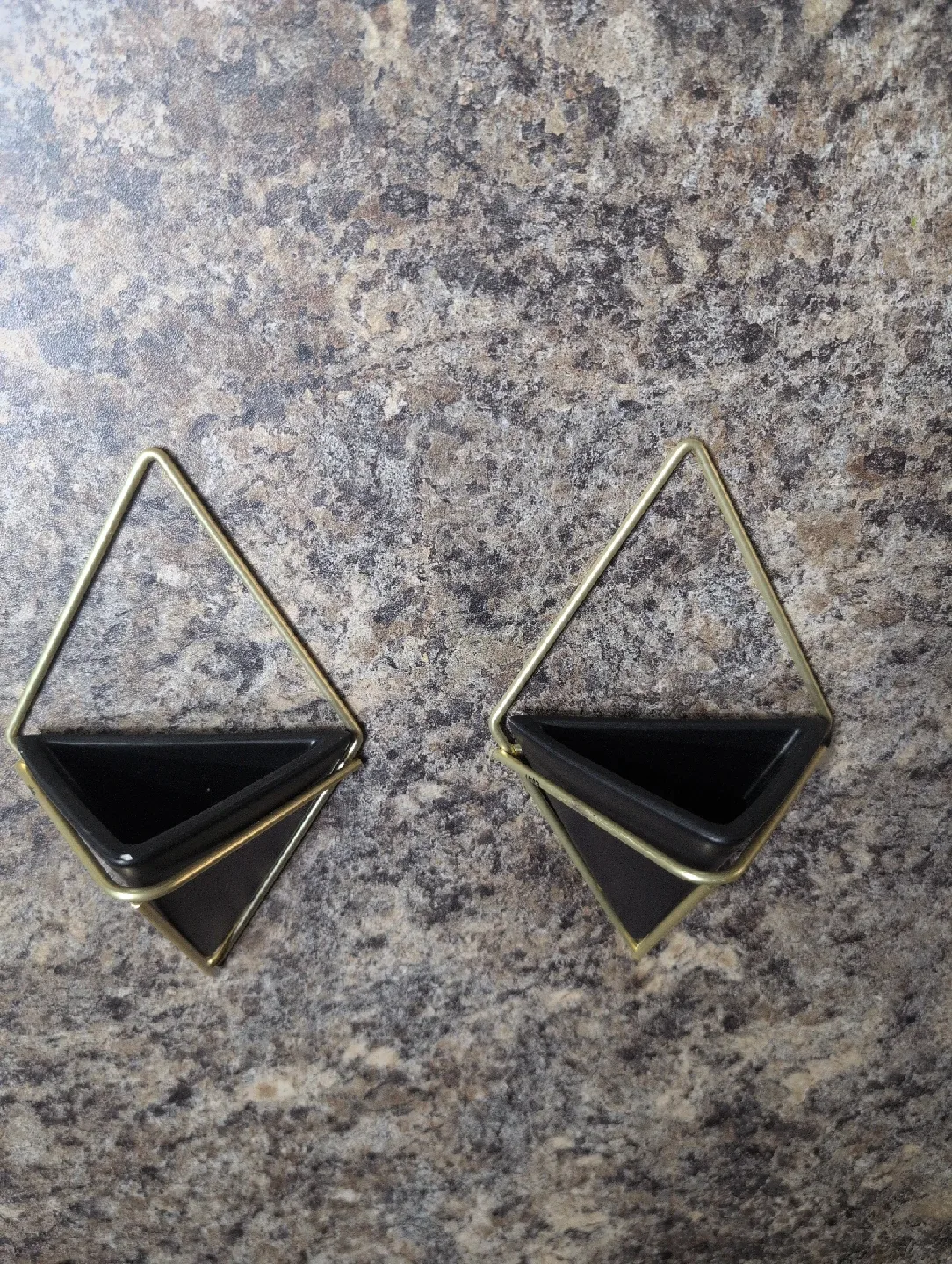 Set of 2 Black & Gold Wall Planters image indicator(2)