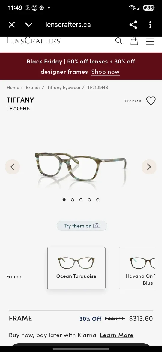 Tiffany TF2109HB Ocean Turquoise Eyeglasses image indicator(3)