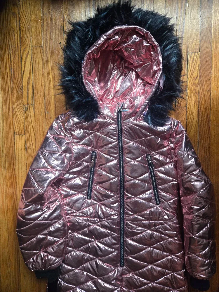 Pink Ski Suit with Fur Hood image indicator(6)