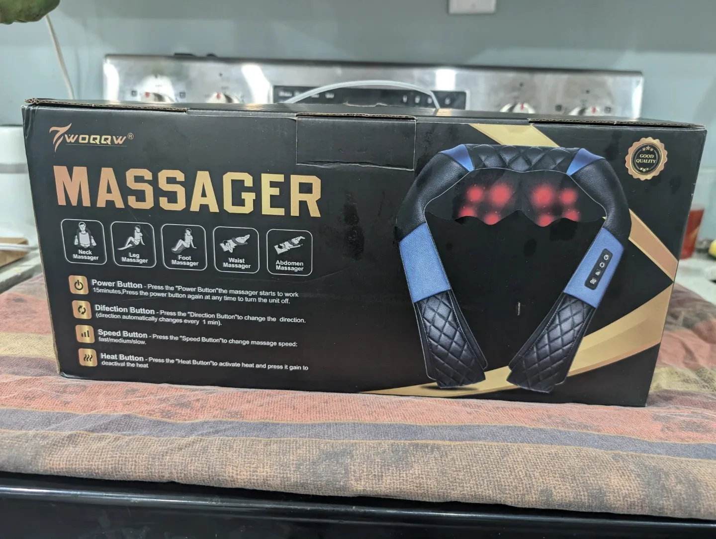 WOQQW Shiatsu Neck and Back Massager with Heat image indicator(2)