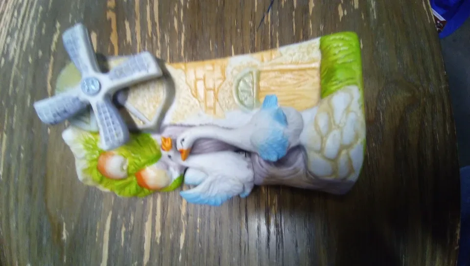 Vintage Swan & Windmill Planter