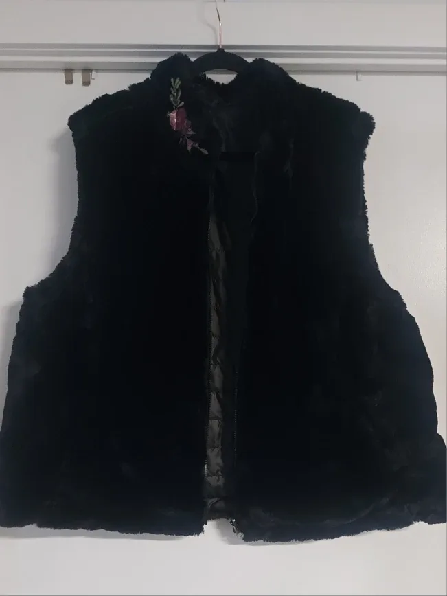 Black Quilted Reversible Vest