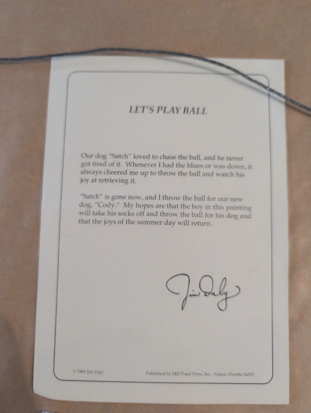 Framed Jim Daly "Let's Play Ball" Print image indicator(2)