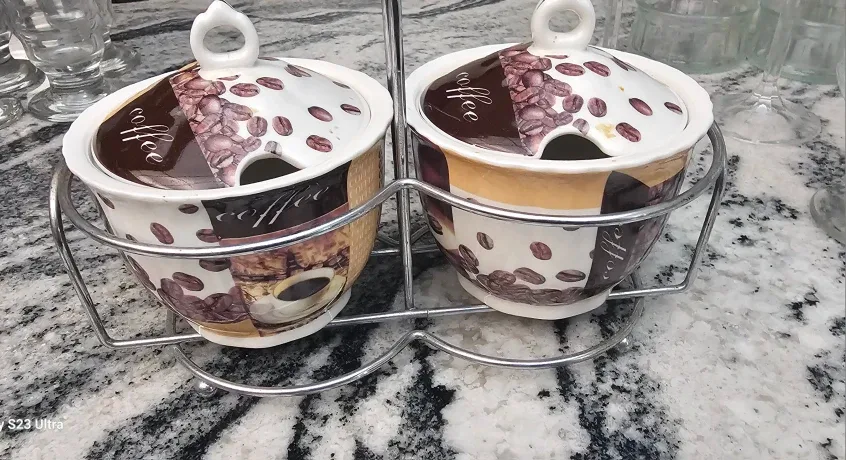 Coffee Bean Design Sugar Bowl Set