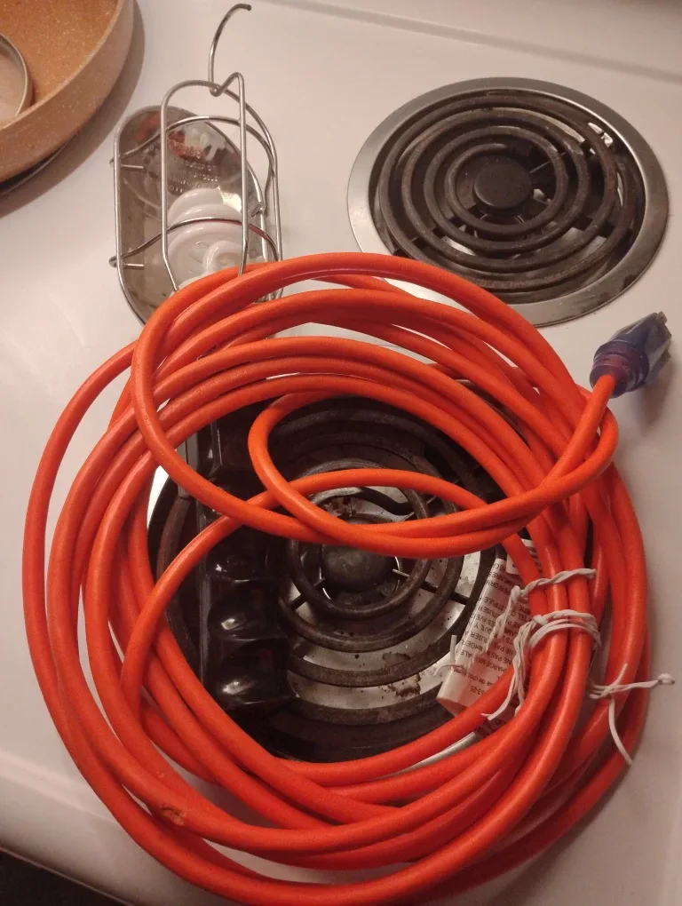 Orange Extension Cord with Light