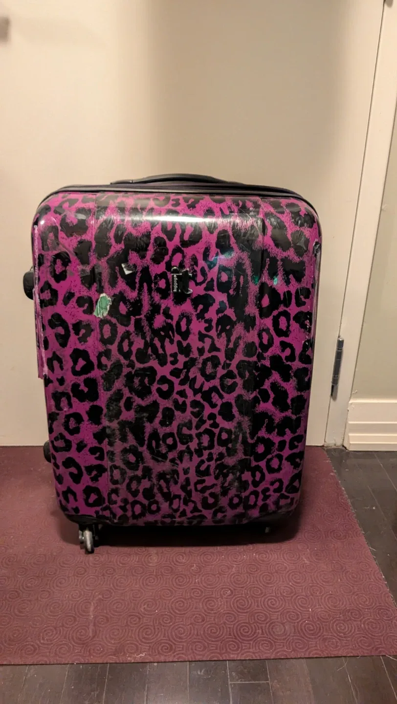 Pink Leopard Print Spunner IT Luggage, 24" image indicator(2)