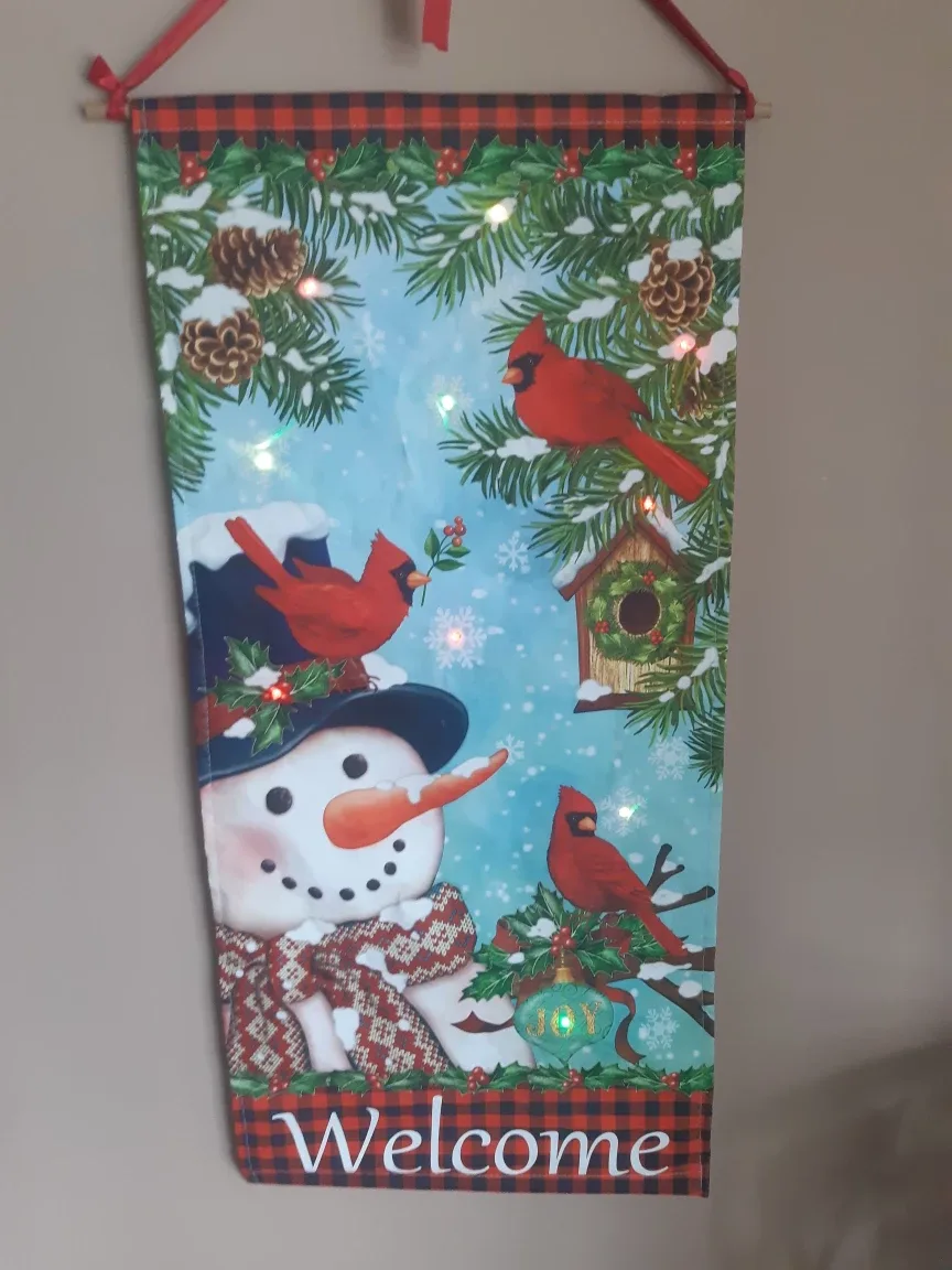 Welcome Christmas Wall Decor with Lights