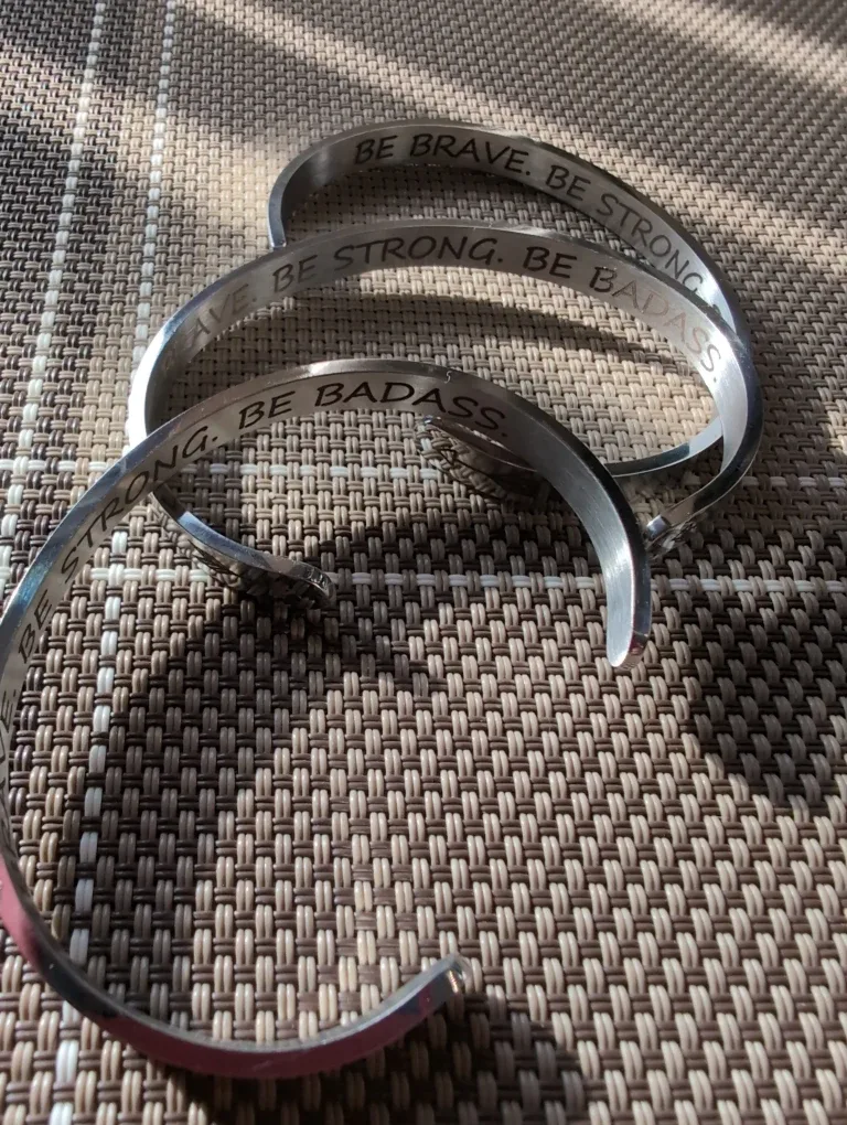 Inspirational Cuff Bracelets - Be Brave, Strong, Badass