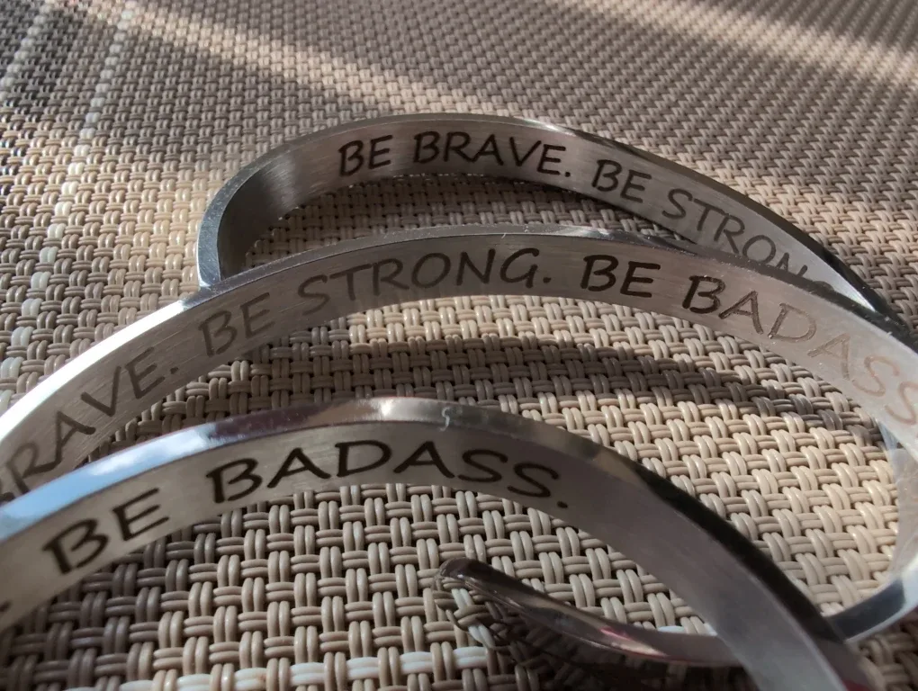 Inspirational Cuff Bracelets - Be Brave, Strong, Badass image indicator(3)