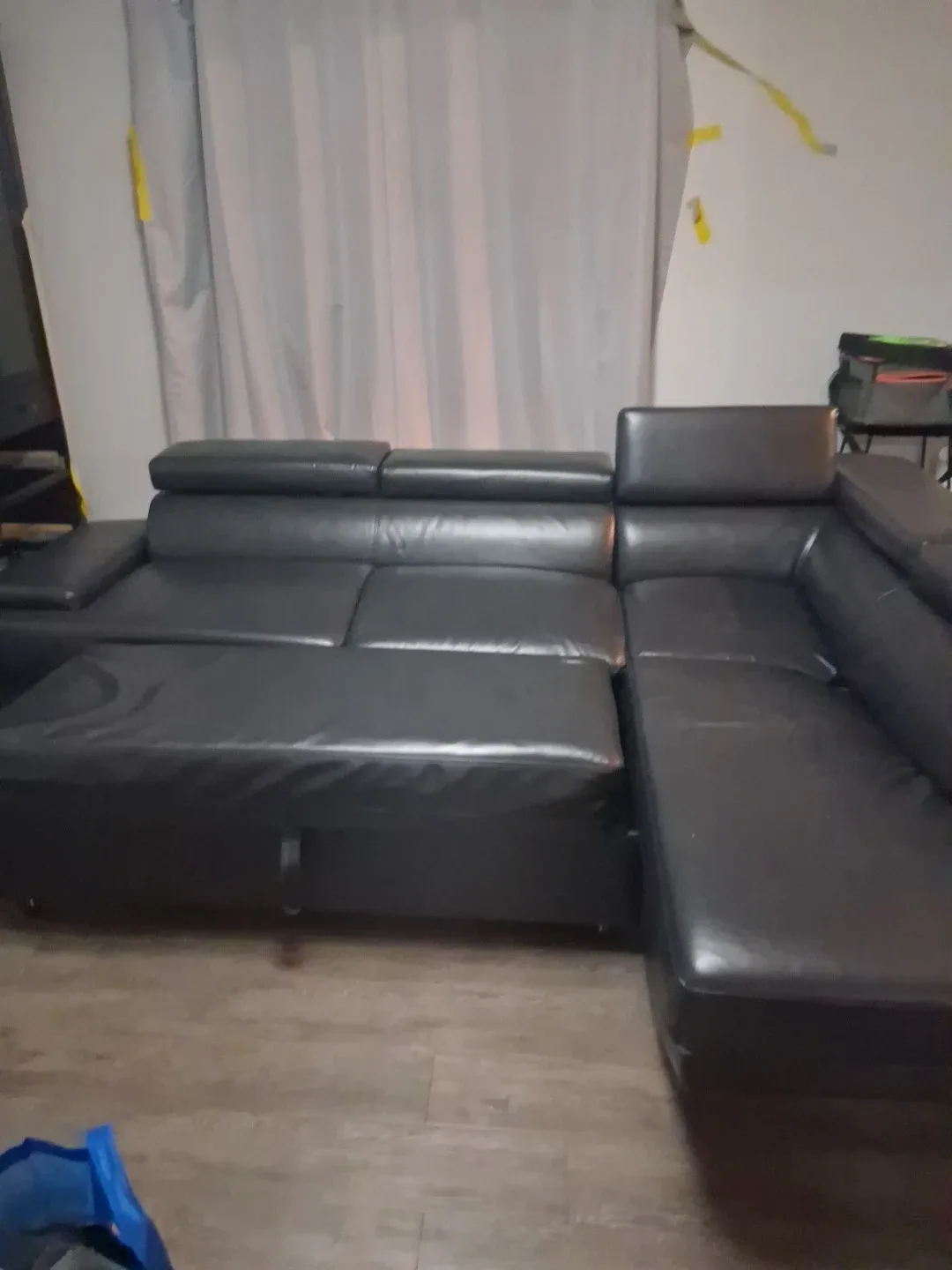 Black Leather Sectional Sofa