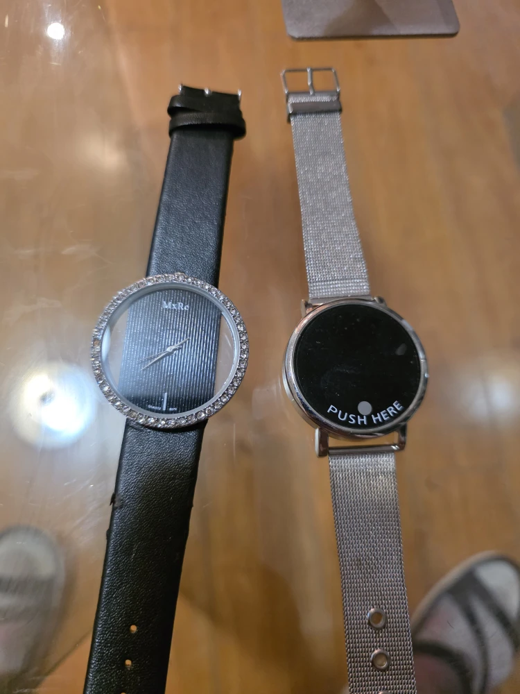 Two Watches: MxRe Black Strap & Silver Mesh Band