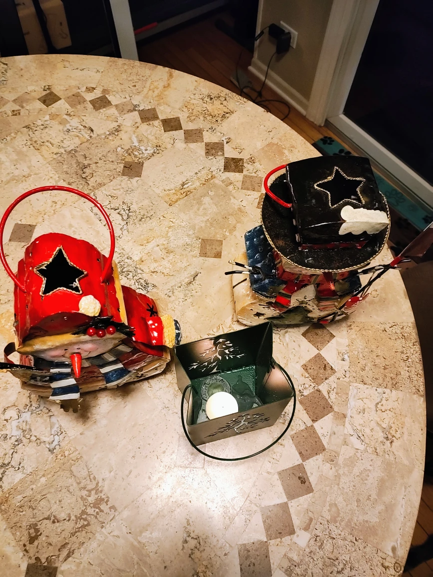 Vintage, Christmas Metal Candle Holder - photo 2