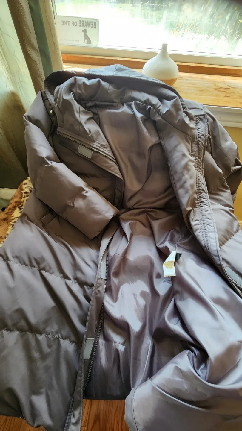 Long gray puffer coat image indicator(3)