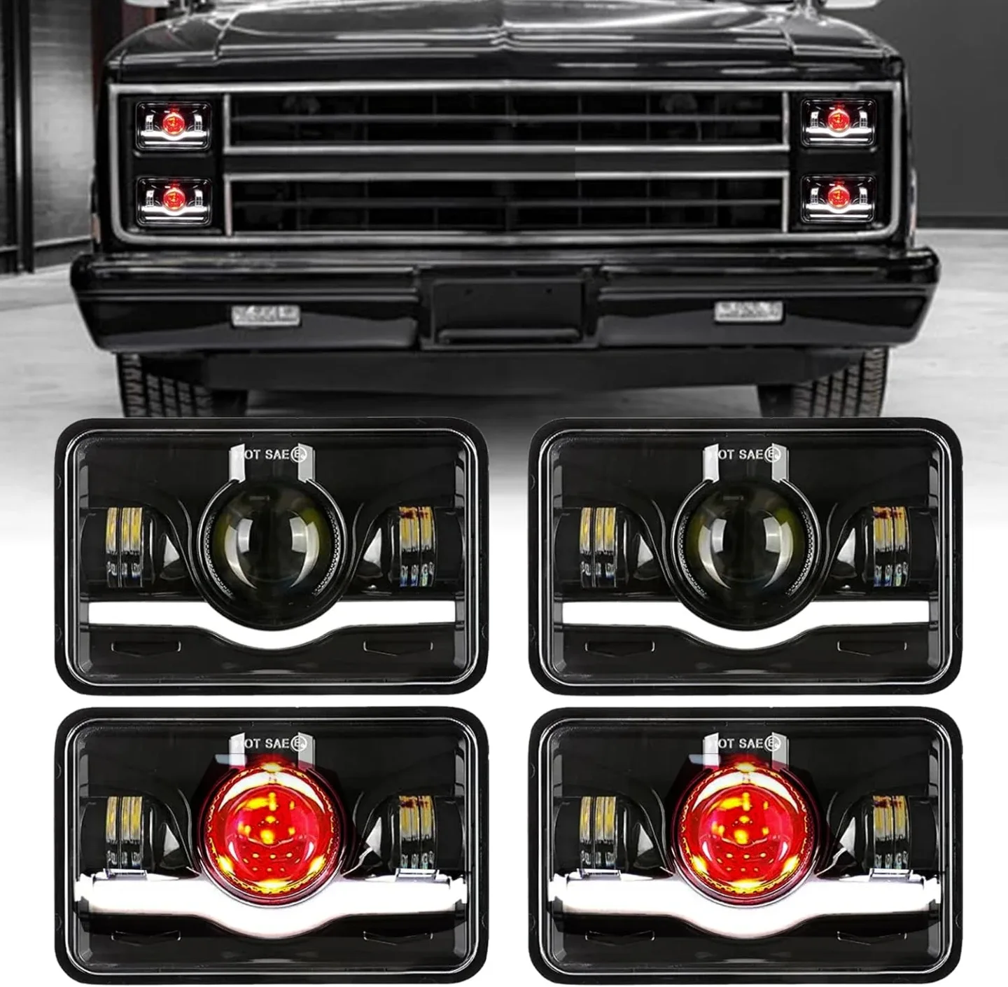 4x6 Headlights for Peterbilt Kenworth Oldsmobile Semi Trucks