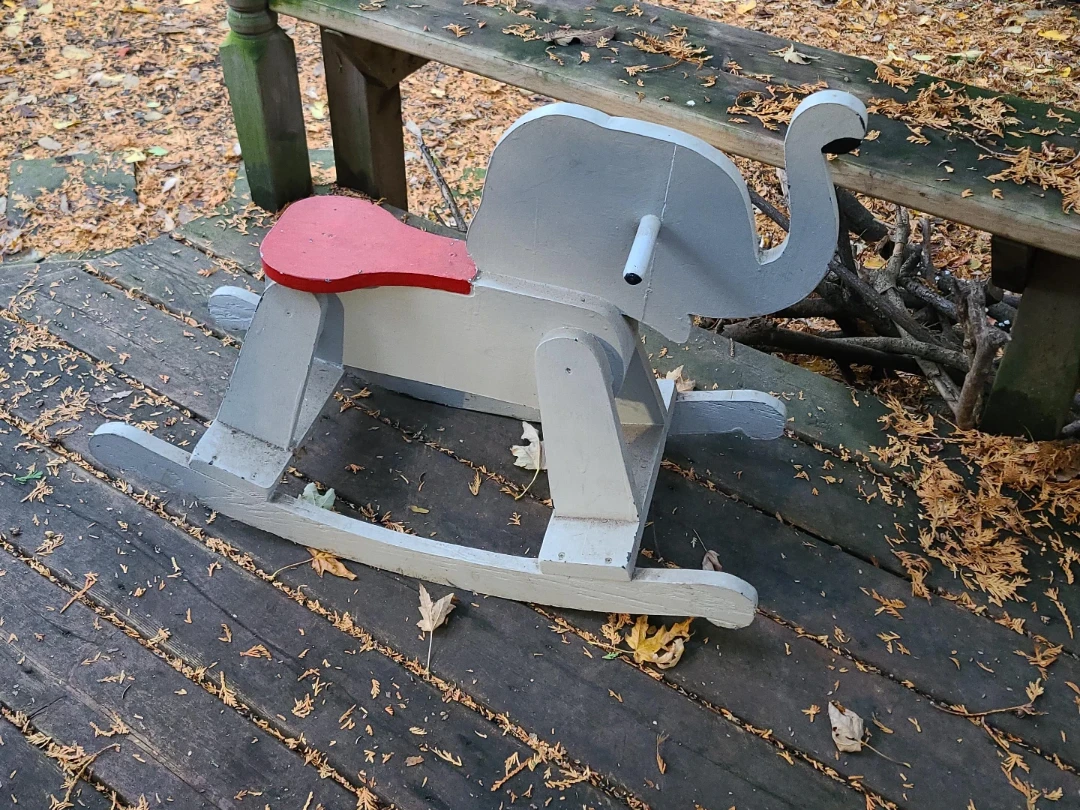 Handmade Wooden Elephant Rocking Horse Chair