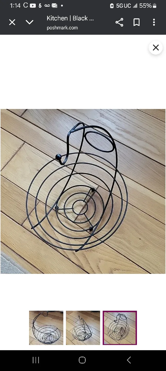 Black Metal Fruit Basket Bowl image indicator(3)