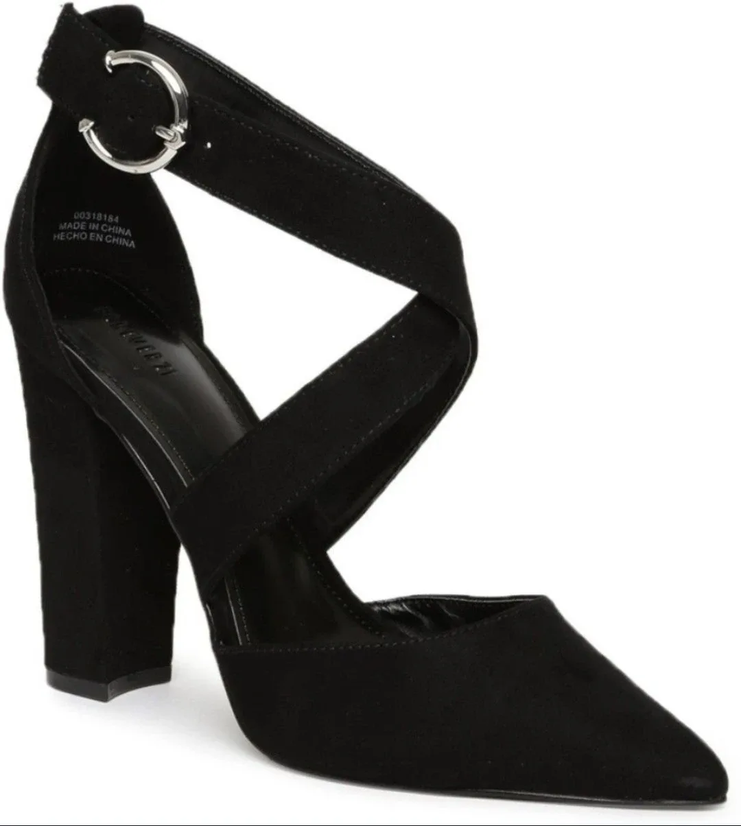 Forever 21 Black Crisscross Heels - Size 6