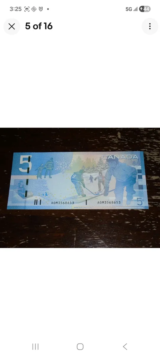 2006 Bank of Canada, $5 radar notes LOT, AOM prefix image indicator(3)