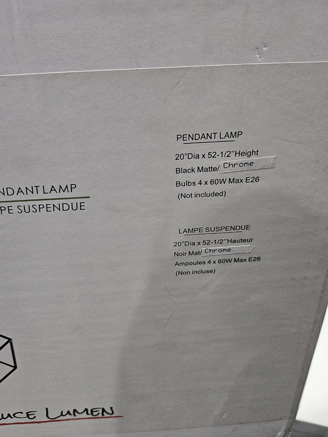 Luce Lumen Pendant Lamp - Black Matte/Chrome - photo 3