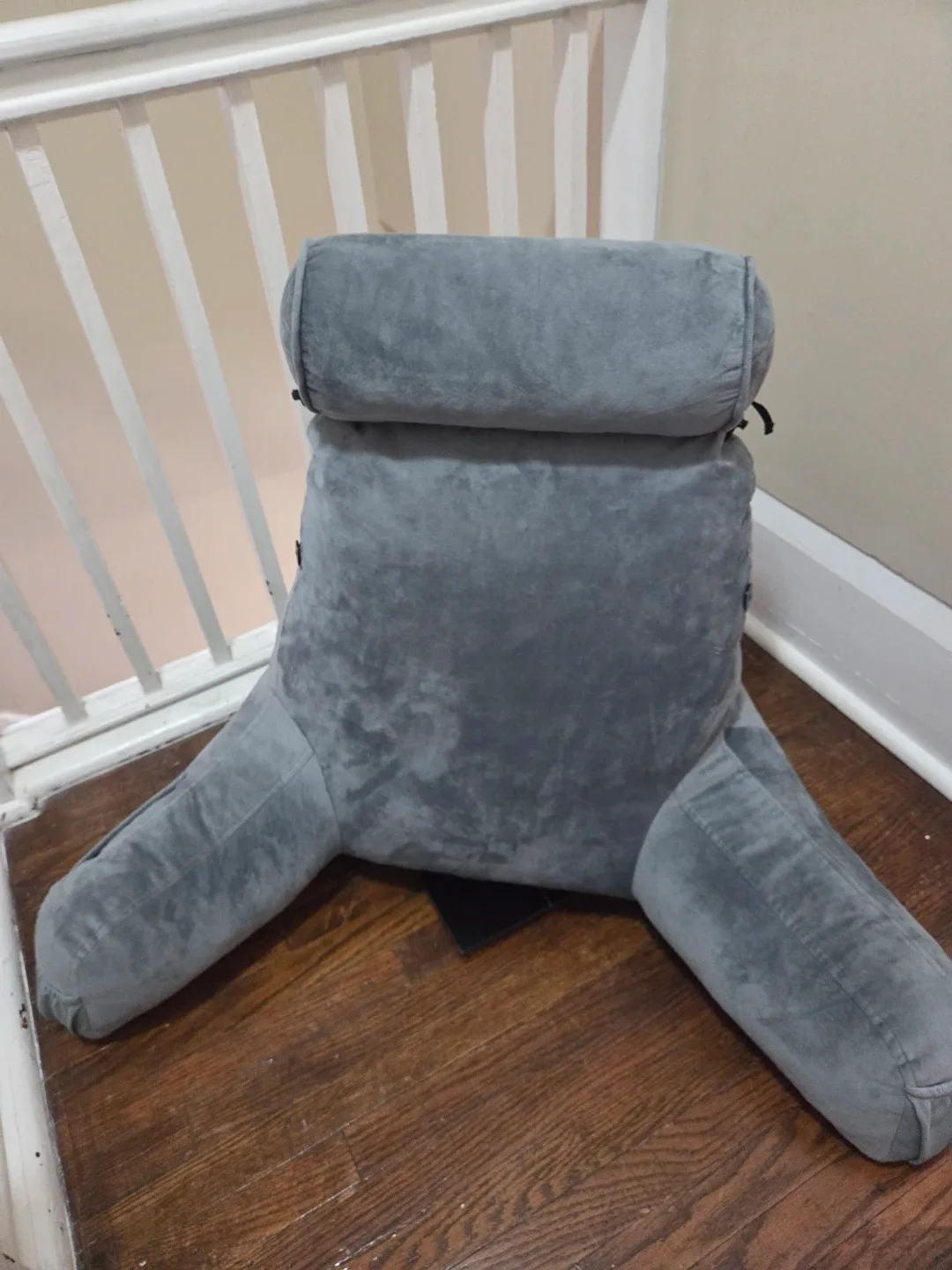 Grey Bed Rest Pillow with Neck Support thumbnail