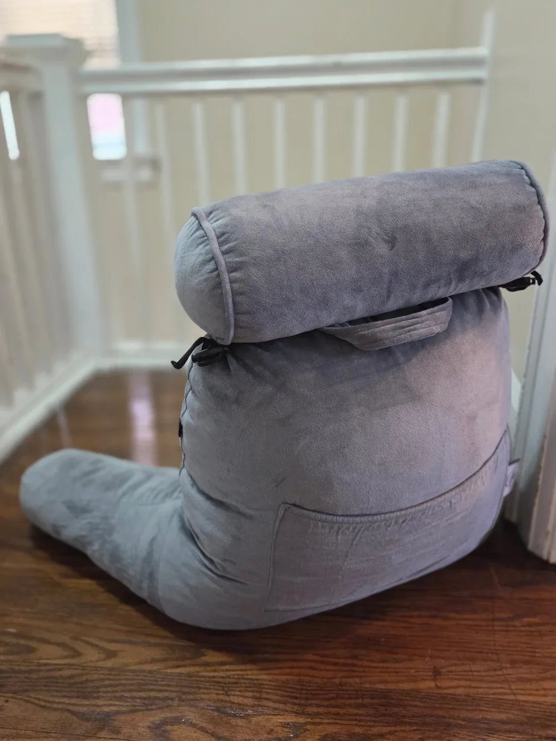 Grey Bed Rest Pillow with Neck Support image indicator(3)