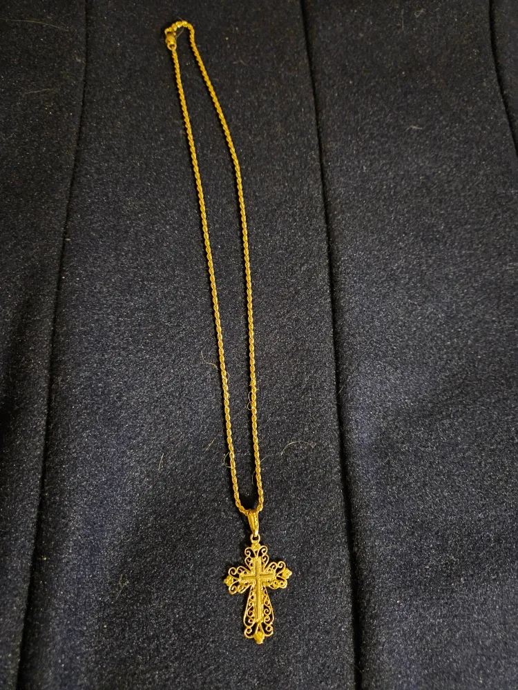 Gold Cross Pendant Necklace