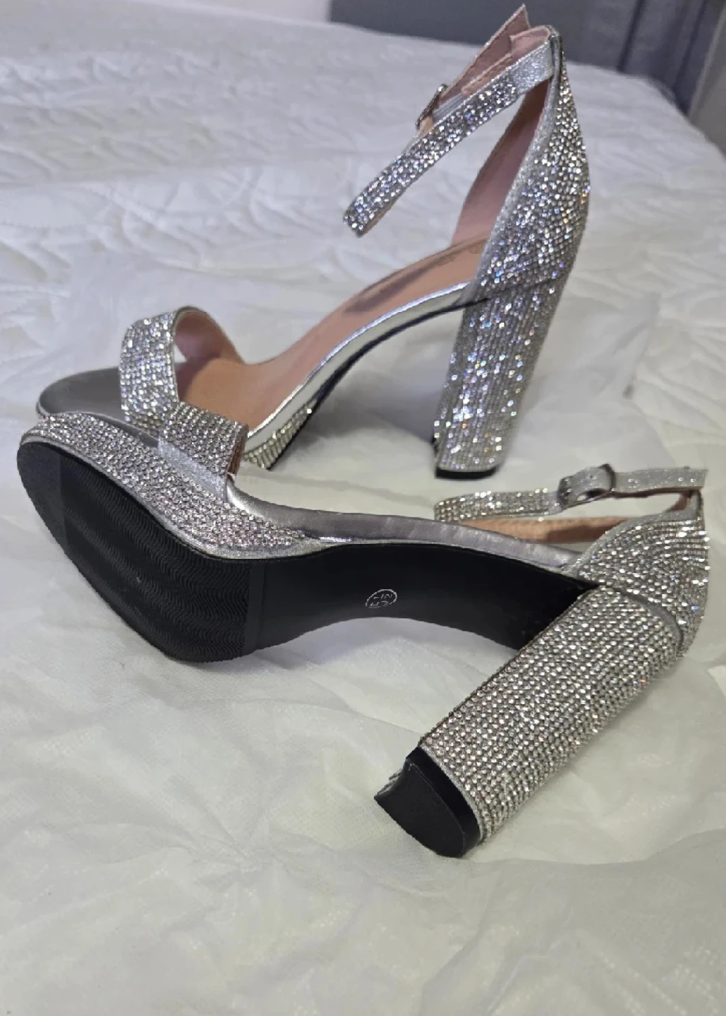 Silver Rhinestone Heels - photo 3