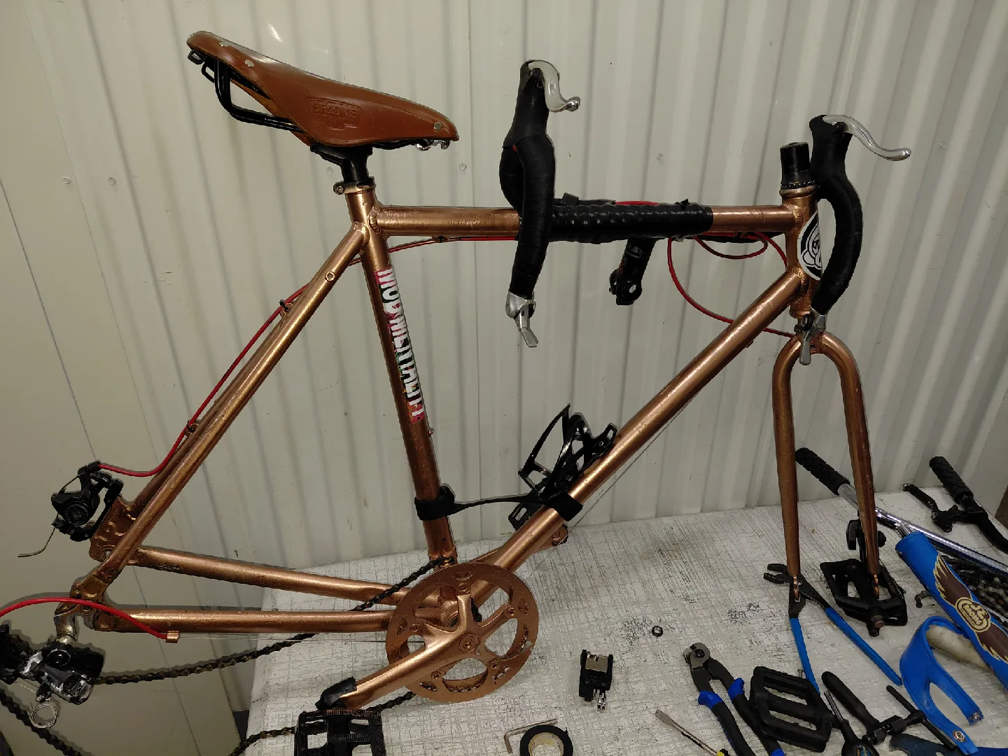 Custom Copper-Colored Bicycle Frame image indicator(3)