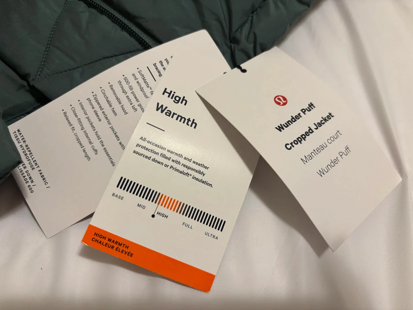 Lululemon Wunder Puff Jacket & Matching  Belt Bag +Keychain image indicator(2)