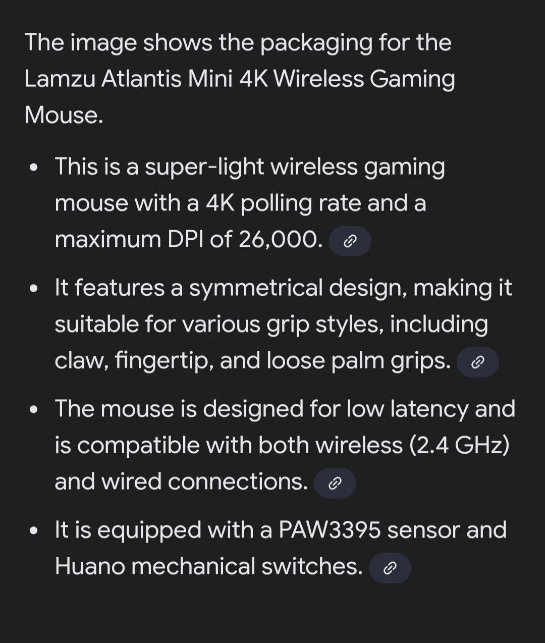 Lamzu Atlantis Mini 4K Wireless Gaming Mouse - New! - photo 3