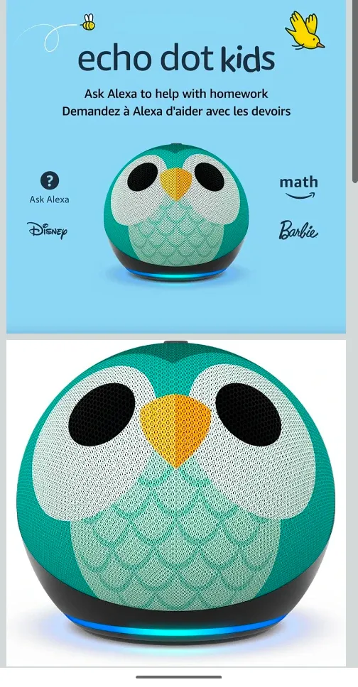 Amazon Echo Dot Kids Edition - Owl Design