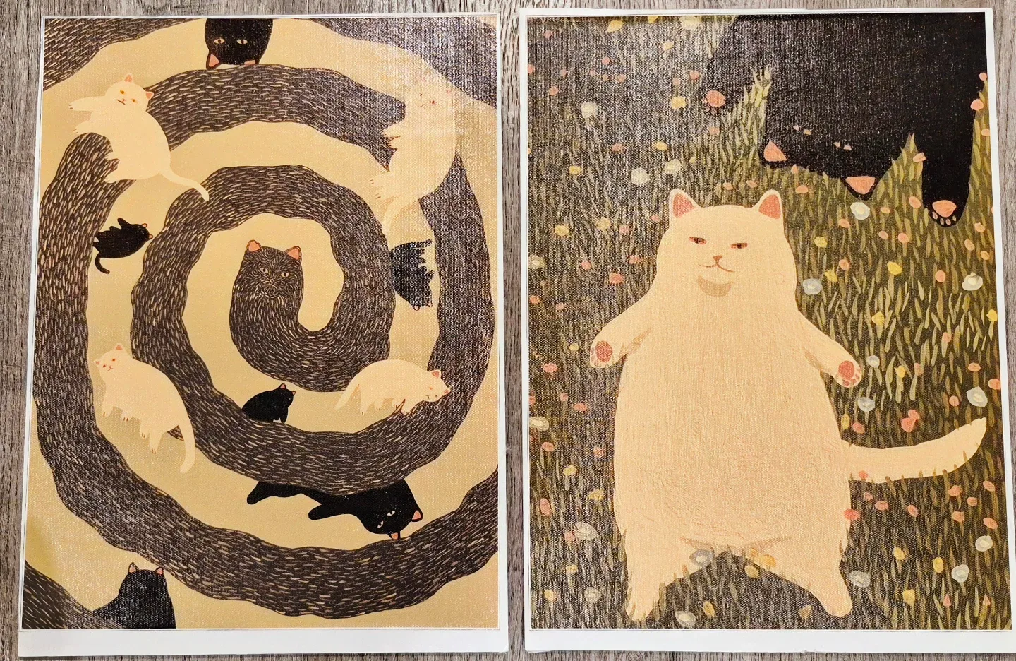 Set of 2 Cat Prints On Canvas No Frames 12"x16" image indicator(2)