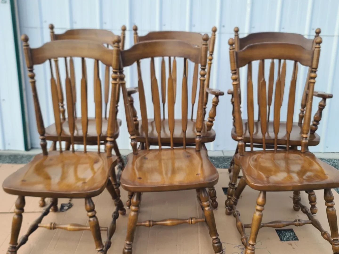 DINING TABLE WITH SET OF SIX DINING CHAIRS. image indicator(2)