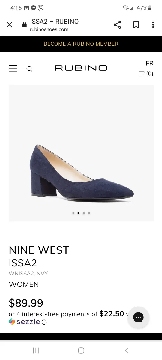 Nine West classic shoes Navy Heels 7.5 size image indicator(4)