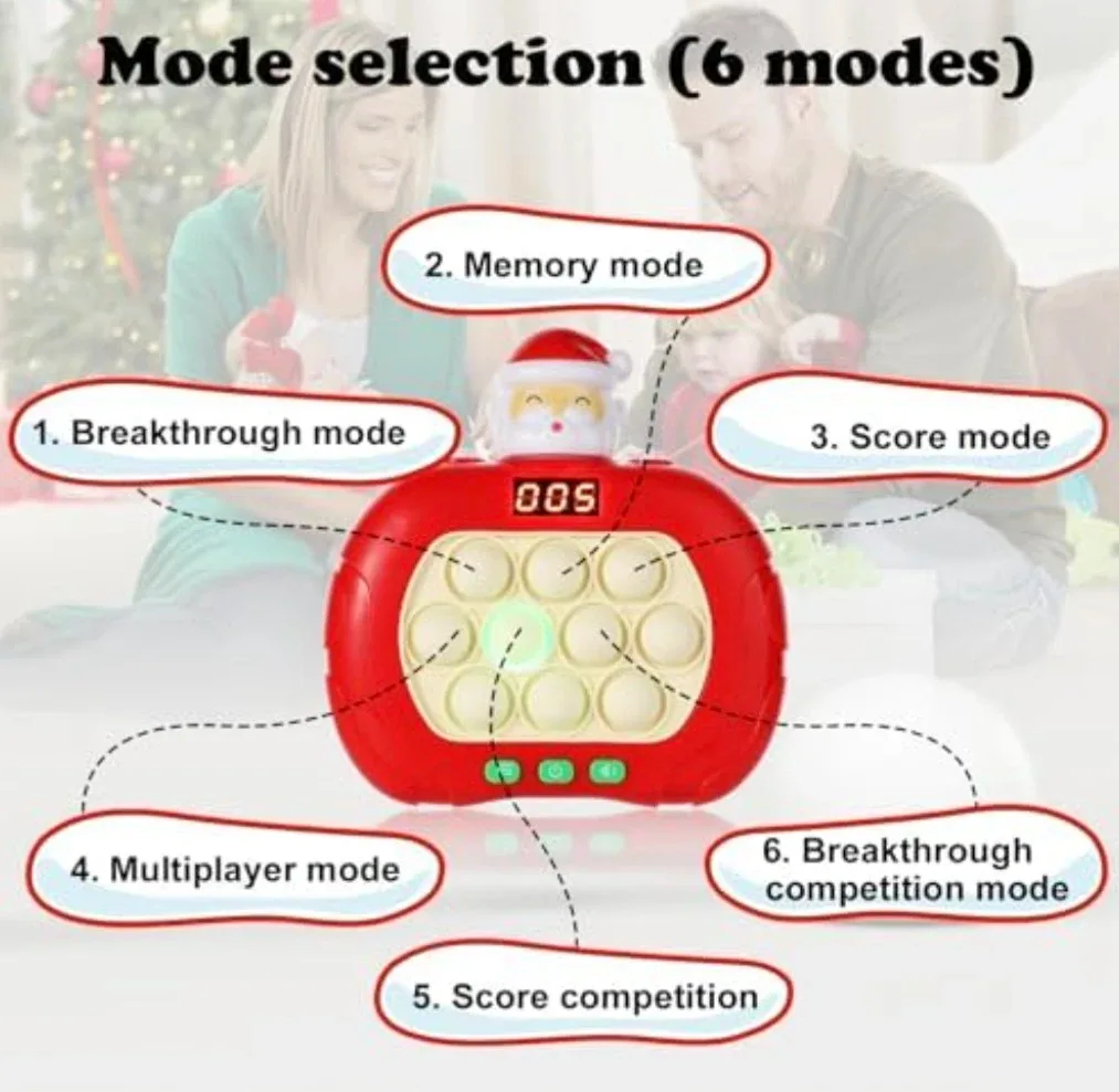 Quick Push Santa Claus Game  Luminous  6 Game Modes Fidget Toys image indicator(3)