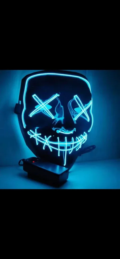 Blue Light Up Purge Mask with Battery Pack