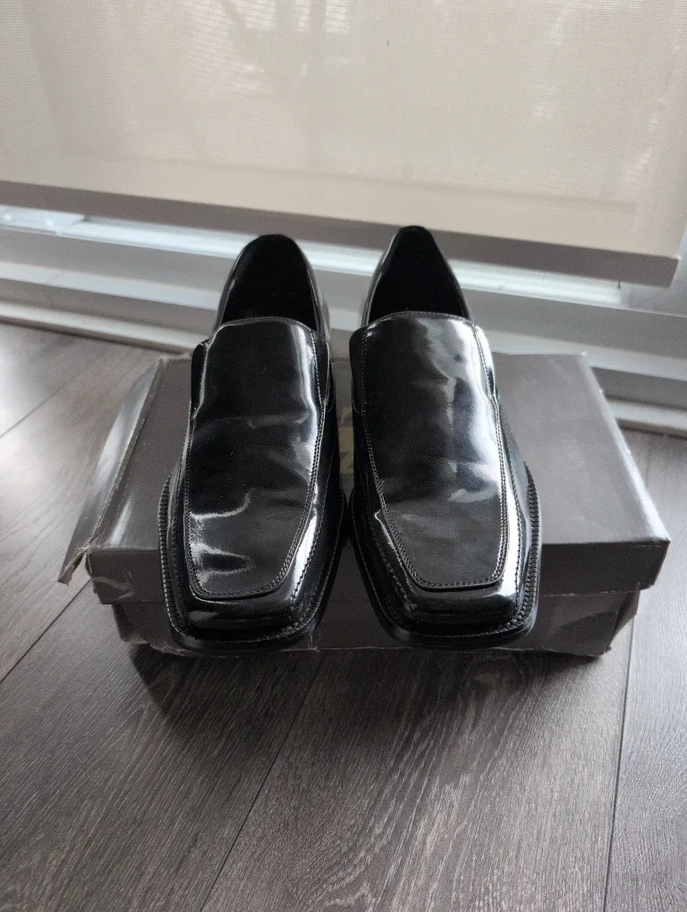 Zengara Black Leather Dress Shoes