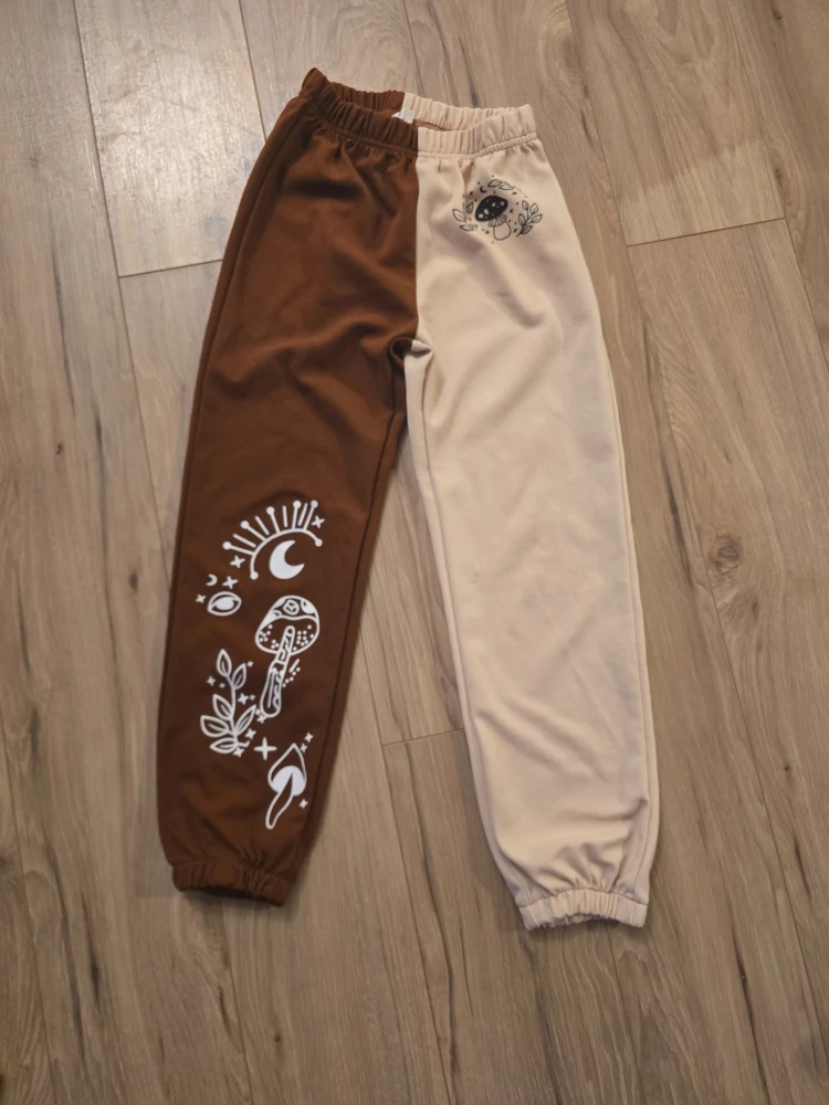 Brown & Beige Mushroom Print Sweatpants
