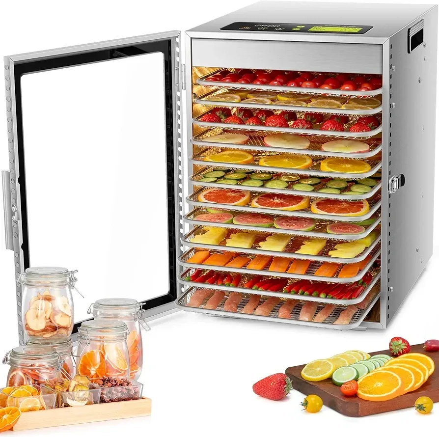Kwasyo Food Dehydrator Machine, 12 Trays ALL Stainless Steel