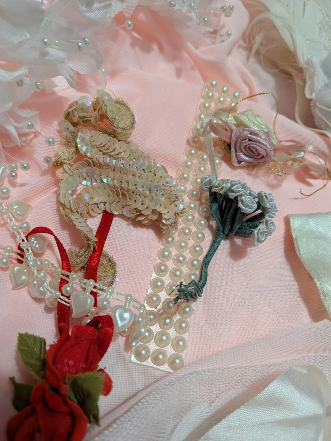 Vintage salvaged white Wedding Accessories Bundle, - photo 5
